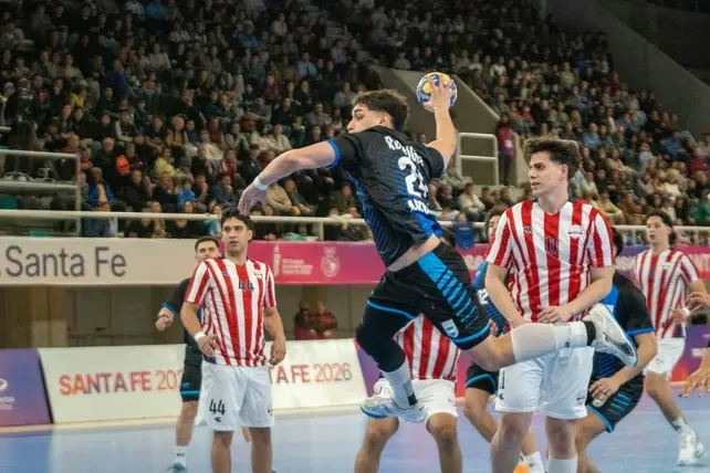 os Gladiadores de Argentina durante un partido de handball en Santa Fe